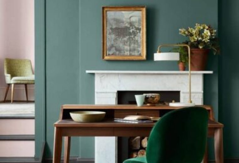 Interiores en rosa y verde